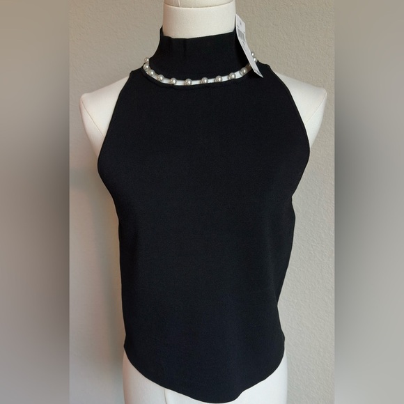 House of Harlow 1960 Tops - House of Harlow 1960 Black Pearl-Embellished Top Size SP New With Tags